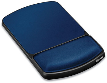 Fellowes® Gel Wrist Supports Mouse Pad with Rest, 6.25 x 10.12, Black/Sapphire