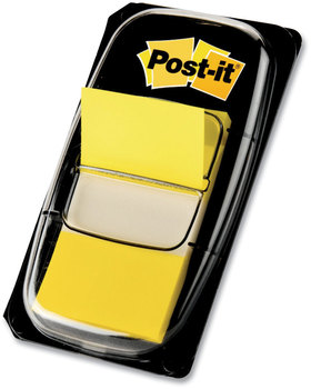 Post-it® Flags Assorted Color 1" Flag Refills Marking Page in Dispensers, Yellow, 50 Flags/Dispenser, 12 Dispensers/Box