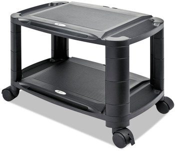 Alera® 3-in-1 Cart and Stand Cart/Stand, Plastic, 3 Shelves, 1 Drawer, 100 lb Capacity, 21.63" x 13.75" 24.75", Black/Gray