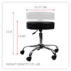 A Picture of product ALE-US4716 Alera® Height Adjustable Lab Stool Backless, Supports Up to 275 lb, 19.69" 24.80" Seat Black Chrome Base