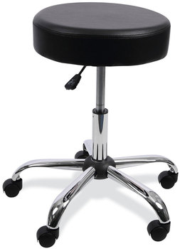 Alera® Height Adjustable Lab Stool Backless, Supports Up to 275 lb, 19.69" 24.80" Seat Black Chrome Base