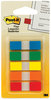 A Picture of product MMM-6835CF Post-it® Flags Portable Page in Dispenser, Assorted Primary, 20 Flags/Color, 100 Flags/Pack