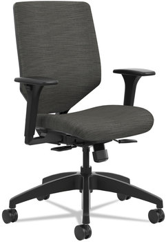 HON® Solve® Series Upholstered Back Task Chair Supports Up to 300 lb, 17" 22" Seat Height, Ink Seat/Back, Black Base