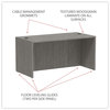 A Picture of product ALE-VA216030GY Alera® Valencia™ Series Straight Front Desk Shell 59.13" x 29.5" 29.63", Gray