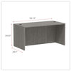 A Picture of product ALE-VA216030GY Alera® Valencia™ Series Straight Front Desk Shell 59.13" x 29.5" 29.63", Gray