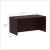 A Picture of product ALE-VA216030MY Alera® Valencia™ Series Straight Front Desk Shell 59.13" x 29.5" 29.63", Mahogany