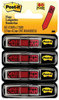 A Picture of product MMM-684RDSH Post-it® Flags Arrow Message 1/2" 0.5" Page in Dispenser, "Sign Here", Red, 20 4 Dispensers/Pack