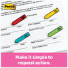 A Picture of product MMM-684SH Post-it® Flags Arrow Message 1/2" 0.5" Page w/Dispensers, "Sign Here", Asst Primary, 30 Dispenser, 4 Dispensers/Pack
