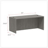 A Picture of product ALE-VA216630GY Alera® Valencia™ Series Straight Front Desk Shell 65" x 29.5" 29.63", Gray