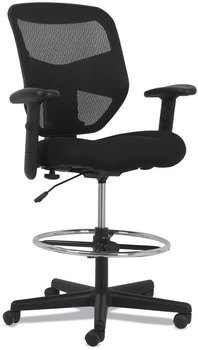 HON® Prominent™ High-Back Task Stool Supports Up to 250 lb, 21" 28.1" Seat Height, Black