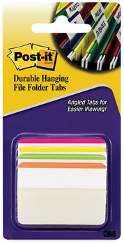 Post-it® 2" Angled Tabs Lined, 1/5-Cut, Assorted Brights Colors, Wide, 24/Pack