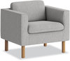 A Picture of product HON-VP3LCHRGRY HON® Parkwyn Series Club Chair 33" x 26.75" 29", Gray Seat, Back, Oak Base