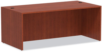 Alera® Valencia™ Series Straight Front Desk Shell 71" x 35.5" 29.63", Medium Cherry