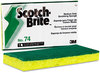 A Picture of product 985-997 Scotch-Brite™ PROFESSIONAL Medium-Duty Scrubbing Sponge 74 3.6 x 6.1, 0.7" Thick, Yellow/Green