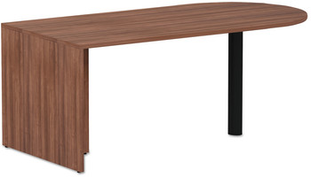 Alera® Valencia™ Series D-Top Desk. 71 X 29.5 X 29.5 in. Modern Walnut.