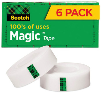 Scotch® Magic™ Tape Refill 1" Core, 0.75" x 36 yds, Clear, 6/Pack