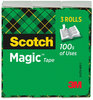 A Picture of product MMM-810723 Scotch® Magic™ Tape Refill 3" Core, 1" x 72 yds, Clear, 3/Pack