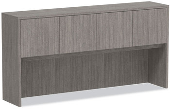 Alera® Valencia™ Series Hutch with Doors, 4 Compartments, 70.63w x 15d 35.38h, Gray