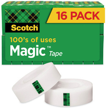 Scotch® Magic™ Tape Value Pack 1" Core, 0.75" x 83.33 ft, Clear, 16/Pack