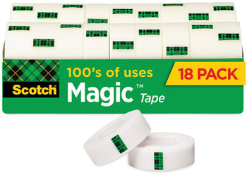 Scotch® Magic™ Tape Cabinet Pack 1" Core, 0.75" x 83.33 ft, Clear, 18/Pack