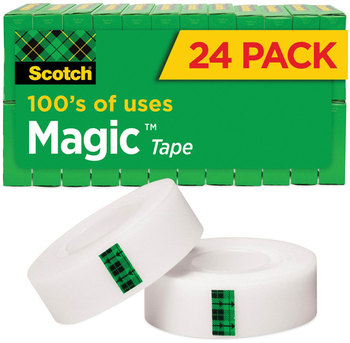 Scotch® Magic™ Tape Value Pack 1" Core, 0.75" x 83.33 ft, Clear, 24/Pack