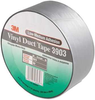 3M™ Vinyl Duct Tape 3903, Gray, 2 in x 50 yd 6.5 mil, 24/Case, Individually Wrapped