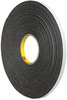A Picture of product MMM-074446615 3M™ 4466 Double-Sided Foam Tape Double-Coated 1" Core, x 5 yds, Black