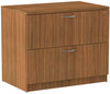 A Picture of product ALE-VA513622WA Alera® Valencia™ Series Two-Drawer Lateral File 2 Legal/Letter-Size Drawers, Modern Walnut, 34" x 22.75" 29.5"