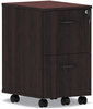 A Picture of product ALE-VA582816MY Alera® Valencia™ Series Mobile File/File Pedestal Left or Right, 2 Legal/Letter-Size File Drawers, Mahogany, 15.38" x 20" 26.63"