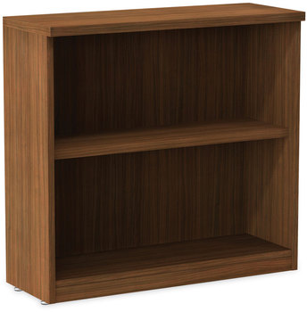 Alera® Valencia™ Series Bookcase Bookcase,Two-Shelf, 31.75w x 14d 29.5h, Modern Walnut