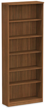 Alera® Valencia™ Series Bookcase Six-Shelf, 31.75w x 14d 80.25h, Modern Walnut