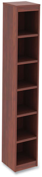 Alera® Valencia™ Series Narrow Profile Bookcase Six-Shelf, 11.81w x 11.81d 71.73h, Medium Cherry