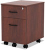 A Picture of product ALE-VABFMC Alera® Valencia™ Series Mobile Box/File Pedestal Left/Right, 2-Drawers: Legal/Letter, Medium Cherry, 15.88" x 19.13" 22.88"