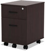 A Picture of product ALE-VABFMY Alera® Valencia™ Series Mobile Box/File Pedestal Left or Right, 2-Drawers: Legal/Letter, Mahogany, 15.88" x 19.13" 22.88"