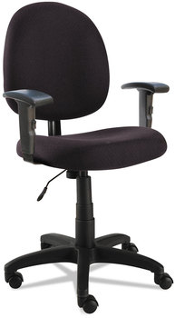 Alera® Essentia Series Swivel Task Chair with Adjustable Arms Supports Up to 275 lb, 17.71" 22.44" Seat Height, Black