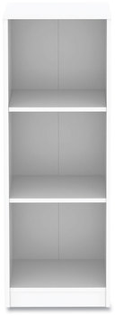 Workspace by Alera® Bookcases Three-Shelf Narrow-Footprint Bookcase, 15.75" x 11.42" 44.33", White