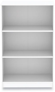 Workspace by Alera® Bookcases Three-Shelf Bookcase, 27.56" x 11.42" 44.33", White