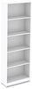 A Picture of product ALE-WS281278WT Workspace by Alera® Bookcases Five-Shelf Bookcase, 27.56" x 11.42" 77.56", White