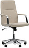 A Picture of product ALE-WS4106 Workspace by Alera® Leather Task Chair Supports Up to 275 lb, 18.19" 21.93" Seat Height, White Back