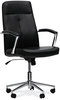 A Picture of product ALE-WS4116 Workspace by Alera® Leather Task Chair Supports Up to 275 lb, 18.19" 21.93" Seat Height, Black Back