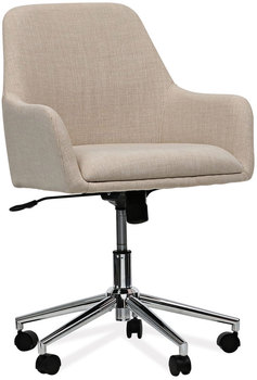 Workspace by Alera® Mid-Century Task Chair Supports Up to 275 lb, 18.9" 22.24" Seat Height, Cream Back