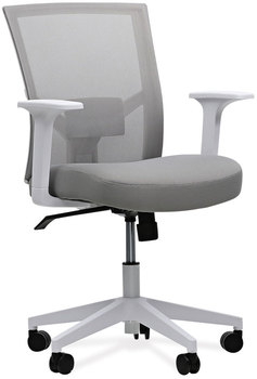 Workspace by Alera® Mesh Back Fabric Task Chair Supports Up to 275 lb, 17.32" 21.1" Seat Height, Gray