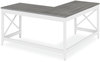 A Picture of product ALE-WSF5959GY Workspace by Alera® L-Shaped Farmhouse Desk 58.27" x 29.53", Gray/White