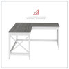 A Picture of product ALE-WSF5959GY Workspace by Alera® L-Shaped Farmhouse Desk 58.27" x 29.53", Gray/White