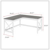 A Picture of product ALE-WSF5959GY Workspace by Alera® L-Shaped Farmhouse Desk 58.27" x 29.53", Gray/White