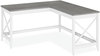 A Picture of product ALE-WSF5959GY Workspace by Alera® L-Shaped Farmhouse Desk 58.27" x 29.53", Gray/White