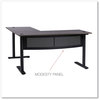 A Picture of product ALE-WSL5959GB Workspace by Alera® L-Shaped Writing Desk 59.05" x 29.53", Gray/Black