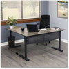 A Picture of product ALE-WSL5959GB Workspace by Alera® L-Shaped Writing Desk 59.05" x 29.53", Gray/Black