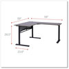 A Picture of product ALE-WSL5959GB Workspace by Alera® L-Shaped Writing Desk 59.05" x 29.53", Gray/Black