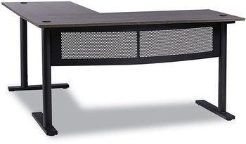 Workspace by Alera® L-Shaped Writing Desk 59.05" x 29.53", Gray/Black